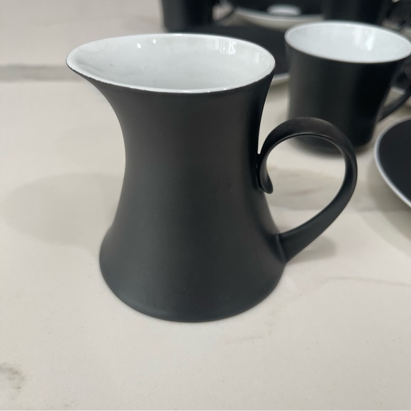 Espana Noche Block Bidasoa Black Matte Coffee Tea Set Vintage 25 Piece Set - Picture 8 of 16